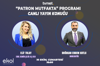 Ekol Demir Çelik A.Ş YKB Sn. Elif Tulay , Doğukan Erdem Kutlu'nun konuğu olarak TVNet'te' Patron Mutfak'ta Programına Katılım Sağladı